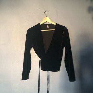 velvet wrap top by american apparel